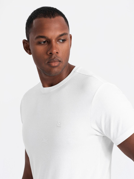 Ombre Clothing Három darabos férfi pamut BASIC kerek nyakú póló készlet Ombre Clothing