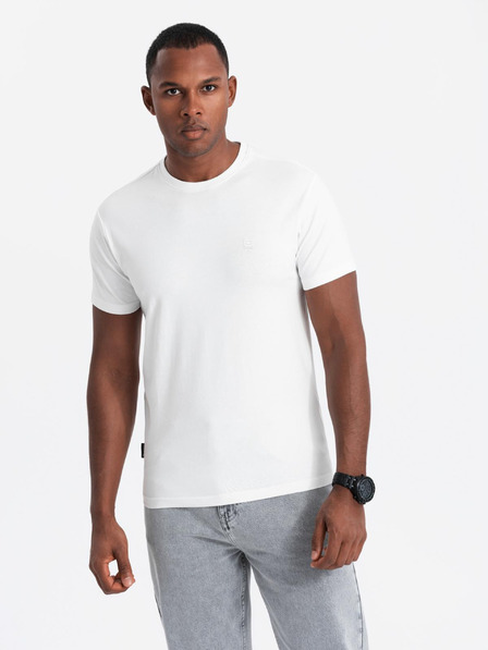 Ombre Clothing Három darabos férfi pamut BASIC kerek nyakú póló készlet Ombre Clothing