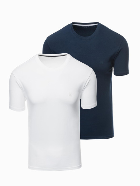 Ombre Clothing Három darabos férfi pamut BASIC kerek nyakú póló készlet Ombre Clothing
