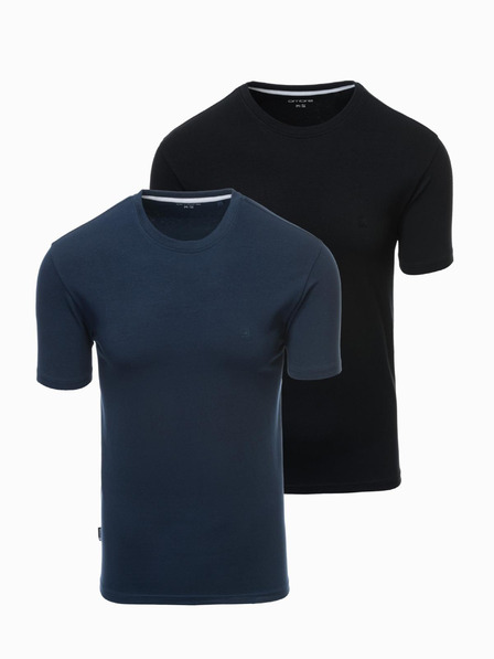 Ombre Clothing Három darabos férfi pamut BASIC kerek nyakú póló készlet Ombre Clothing