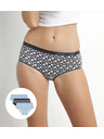 DIM DIM LES POCKETS COTTON BOXER 3x - Női pamut bugyi 3 db - Fekete - Világoskék - Fehér