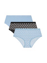 DIM DIM LES POCKETS COTTON BOXER 3x - Női pamut bugyi 3 db - Fekete - Világoskék - Fehér