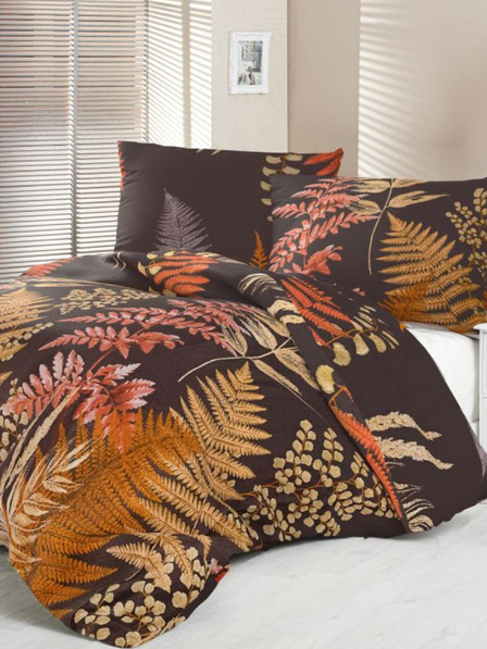 Kvalitex Luxury Collection szatén hosszabbított ágyneműhuzat 140x220, 70x90cm Páfrány barna Kvalitex