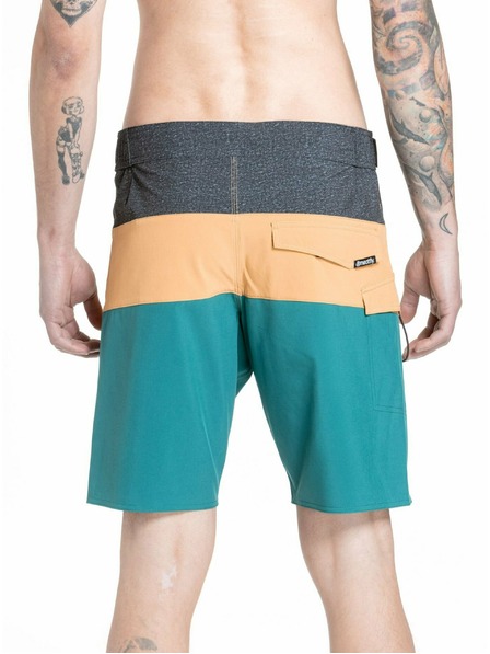 Meatfly Meatfly férfi fürdőnadrág Mitch Boardshorts 21" Kígyózöld / Teve | Zöld | Méret