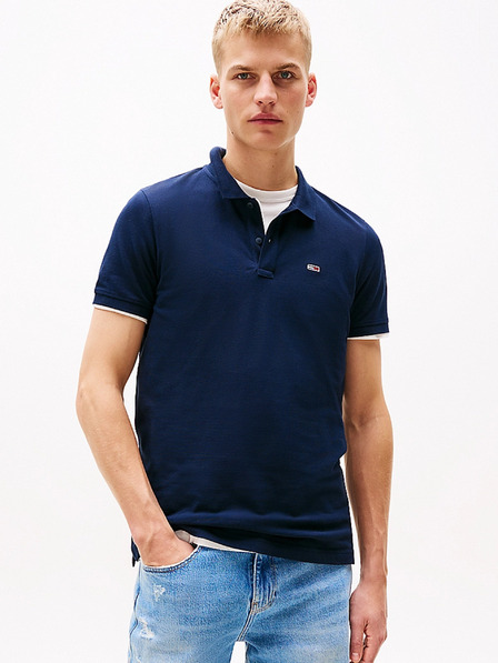 Tommy Hilfiger Tommy Hilfiger férfi kék zászló feliratos polo