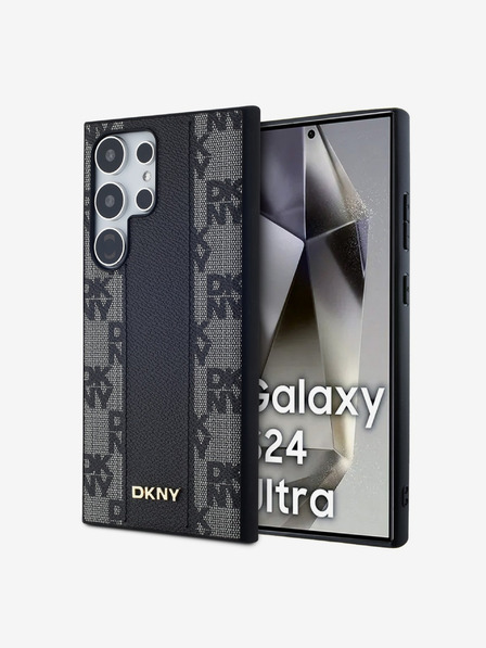 DKNY DKNY PU Bőr Kockás Minta Magsafe Hátlap Samsung Galaxy S24 Ultra Black