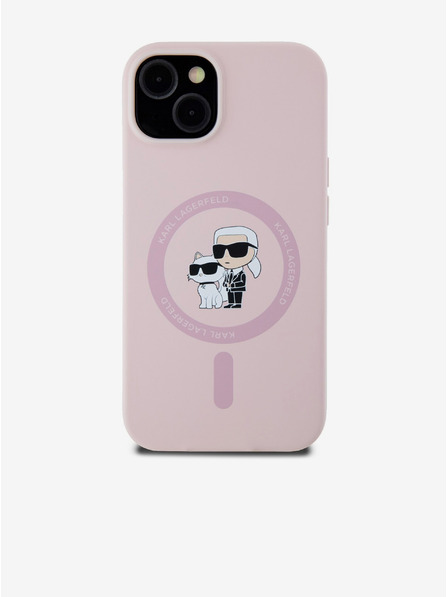 Karl Lagerfeld Hátlap iPhone 14 Karl Lagerfeld Liquid Silicone Karl and Choupette Magsafe
