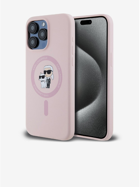 Karl Lagerfeld Hátlap iPhone 14 Pro Karl Lagerfeld Folyékony Szilikon Karl és Choupette Magsafe