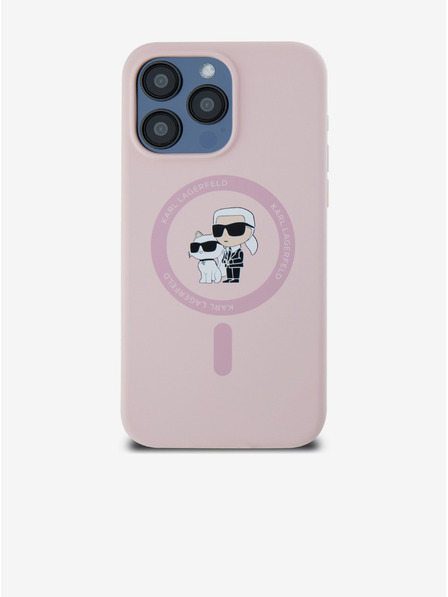 Karl Lagerfeld Hátlap iPhone 14 Pro Karl Lagerfeld Folyékony Szilikon Karl és Choupette Magsafe