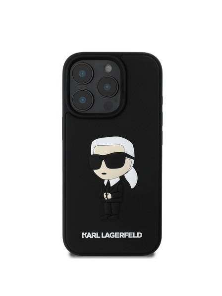 Karl Lagerfeld Karl Lagerfeld 3D Gumi Ikonikus Hátlap iPhone 16 Pro Max Black