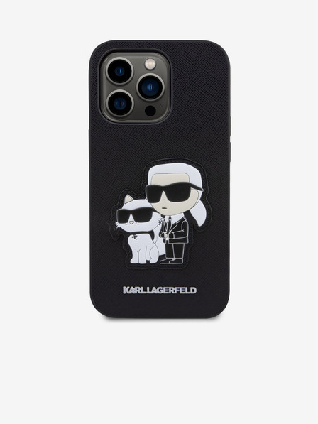 Karl Lagerfeld Karl Lagerfeld PU Saffiano Karl and Choupette NFT Hátlap iPhone 14 Pro Black