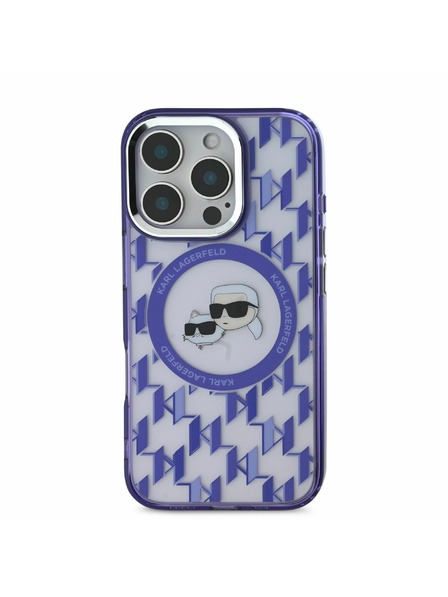 Karl Lagerfeld Karl Lagerfeld IML Monogram K&CH Heads MagSafe Hátlap iPhone 16 Pro Purple
