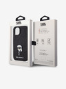 Karl Lagerfeld Karl Lagerfeld Rögzített Csillogó Fém Ikonik Hátlap iPhone 15 Fekete