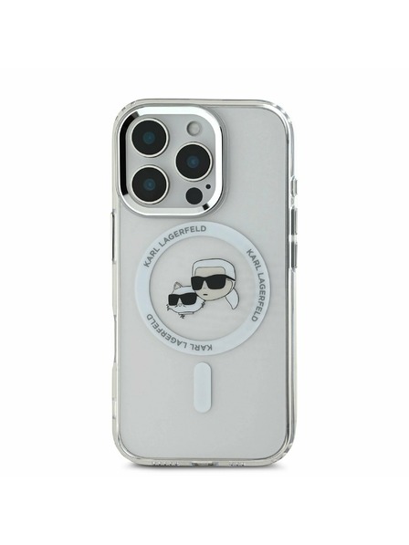 Karl Lagerfeld Karl Lagerfeld IML K&CH Fejek Fém Keret MagSafe Hátlap iPhone 16 Pro Átlátszó