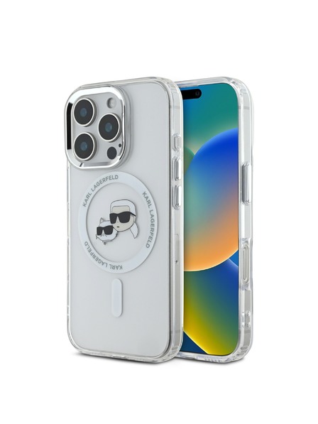 Karl Lagerfeld Karl Lagerfeld IML K&CH Fejek Fém Keret MagSafe Hátlap iPhone 16 Pro Max Átlátszó