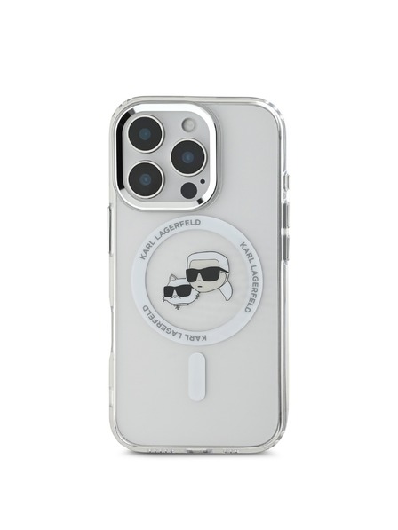 Karl Lagerfeld Karl Lagerfeld IML K&CH Fejek Fém Keret MagSafe Hátlap iPhone 16 Pro Max Átlátszó