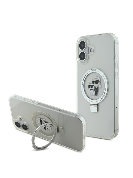 Karl Lagerfeld Karl Lagerfeld Gyűrűs Állvány Karl és Choupette MagSafe Hátlap iPhone 16 Plus Fehér