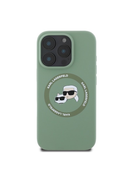 Karl Lagerfeld Karl Lagerfeld Liquid Szilikon K&CH Heads MagSafe Hátlap iPhone 16 Pro Khaki