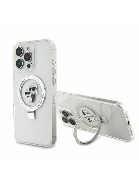 Karl Lagerfeld Karl Lagerfeld Gyűrűs Állvány Karl and Choupette MagSafe Hátlap iPhone 16 Pro Fehér