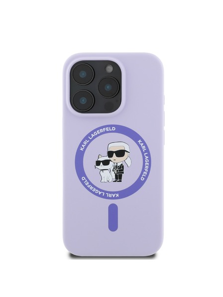 Karl Lagerfeld Karl Lagerfeld Liquid Szilikon Karl and Choupette MagSafe Hátlap iPhone 16 Pro Lila