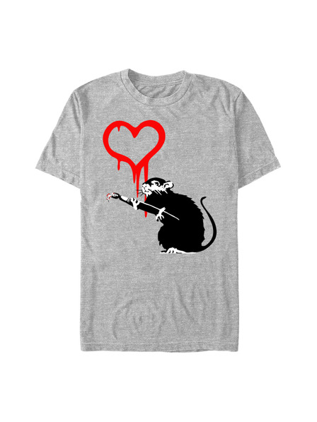 ZOOT.Fan Banksy (Brandalised) Bansky Love Rat melírozott szürke póló