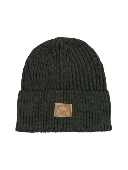 Tenson Unisex Colourwear Badge Beanie Sötét khakiszínű sapka