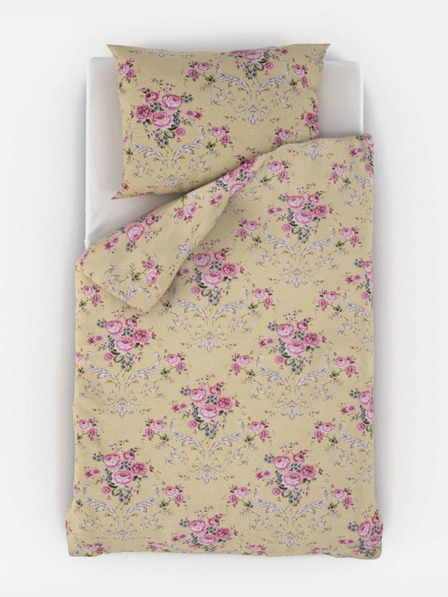 Kvalitex Francia kiterjesztett pamut ágynemű PROVENCE COLLECTION 240x220, 70x90cm CLER sárga