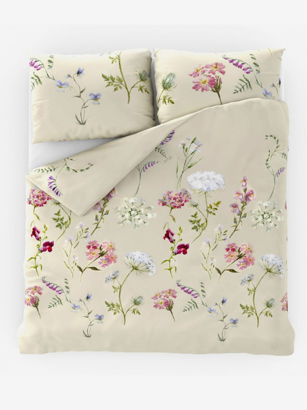 Kvalitex Klasszikus pamut ágynemű DELUX 140x200, 70x90cm BOTANICA krémszínű