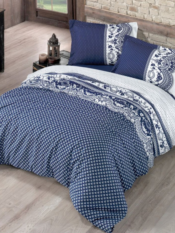 Kvalitex Kiterjesztett pamut ágynemű Standard Canzone kék 140x220, 70x90cm Kvalitex
