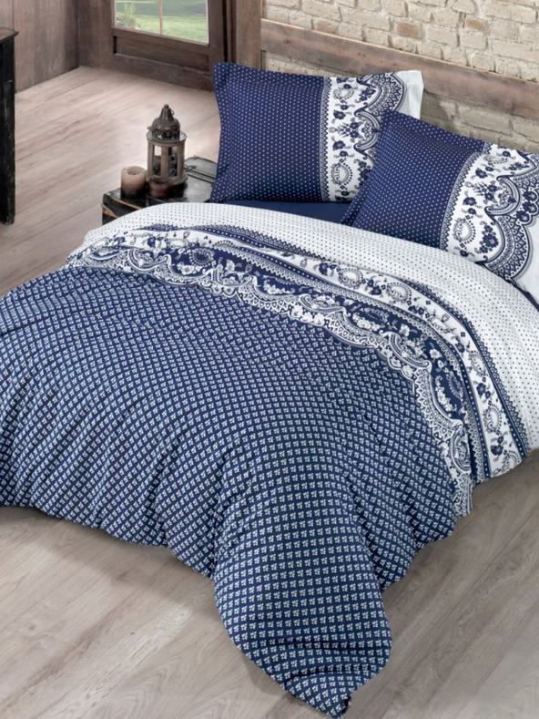 Kvalitex Francia pamut ágynemű Standard Canzone kék 240x200, 70x90cm Kvalitex