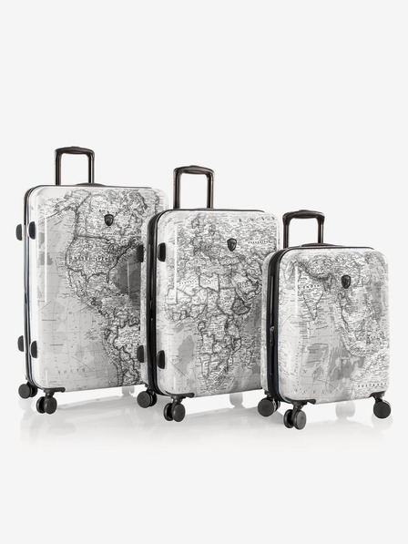 Heys Heys Journey 3G S,M,L Black/White Map fehér-fekete mintás utazótáska szett