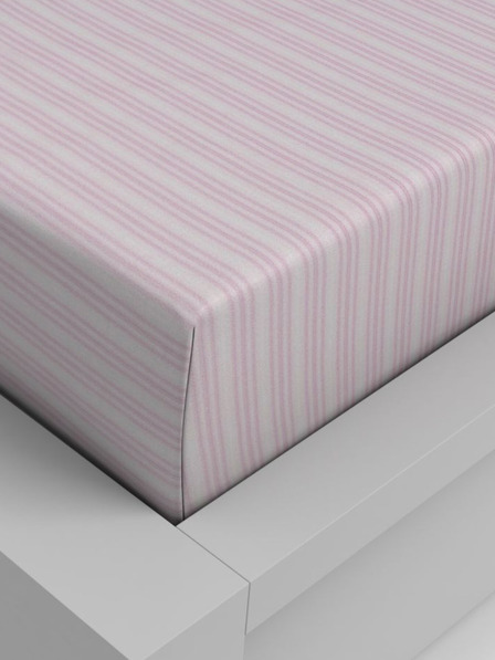 Kvalitex Pamut gumis lepedő 180x200cm rózsaszín csíkos Kvalitex