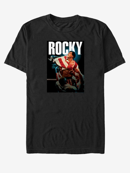 ZOOT.Fan Fekete unisex ZOOT.Fan Rocky és zászló póló ZOOT.Fan Rocky és zászló póló