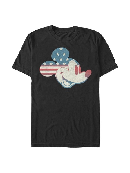 ZOOT.Fan Fekete férfi póló Disney Mickey Americana zászló töltés