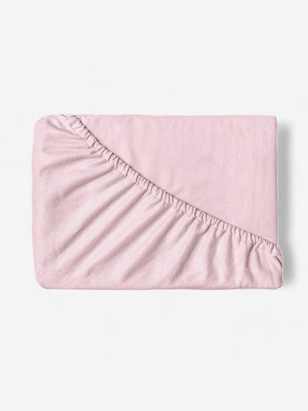 Kvalitex Flanel stretch lepedő 160x200cm világos rózsaszínű