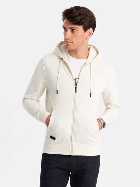 Ombre Clothing Férfi pamut BASIC cipzáras pulóver Ombre Clothing