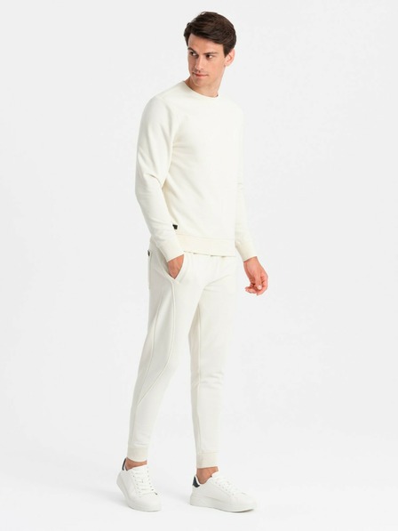 Ombre Clothing Férfi pamut tréningruha BASIC krém Ombre Ruházat