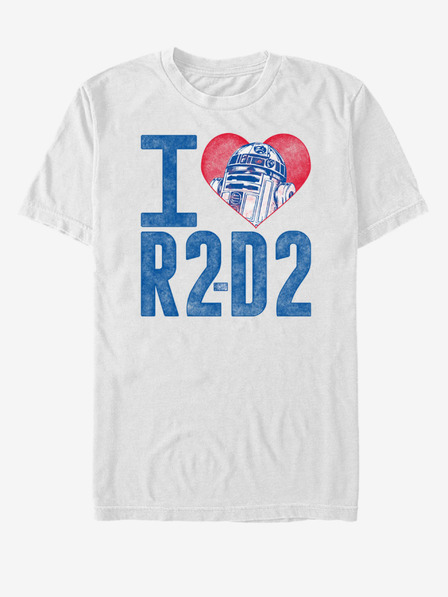 ZOOT.Fan Fehér uniszex póló Star Wars R2D2 Love