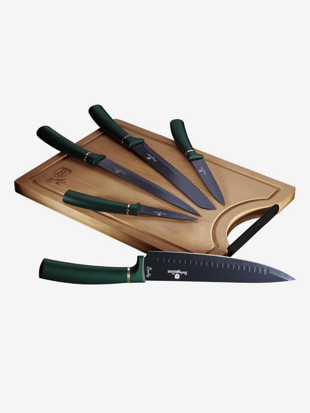 Berlingerhaus Öt darabos késkészlet tapadásmentes felülettel + vágódeszka BERLINGERHAUS Emerald Collection