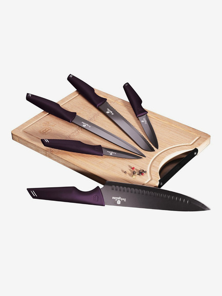 Berlingerhaus Tapadásmentes késkészlet + vágódeszka BERLINGERHAUS Purple Eclipse Collection (6 db)