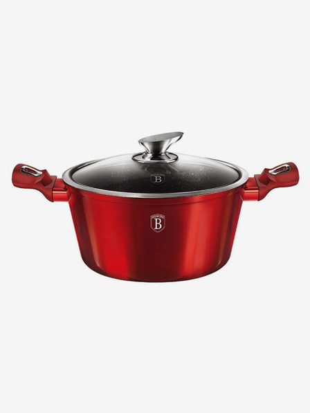 Berlingerhaus Lábas márvány felülettel és fedővel 28 cm Burgundy Metallic Line BERLINGERHAUS