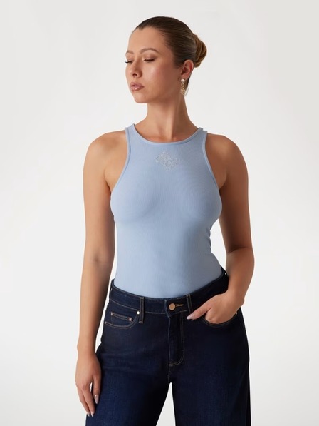 Guess Jeans Világoskék Guess farmernadrág női top 4G logóval