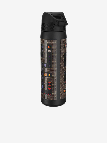 ION8 Fekete mintás rozsdamentes Ion8 Leak Proof Gamer palack (600 ml)