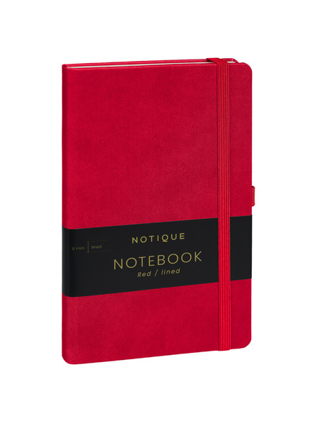 NOTIQUE NOTIQUE Notes Piros, bélelt, 13 x 21 cm