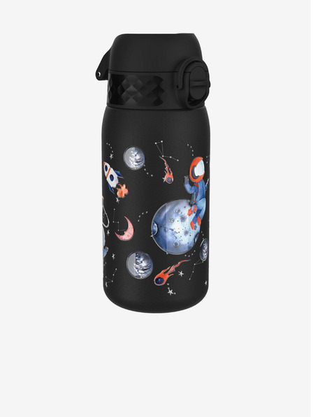 ION8 Fekete mintás rozsdamentes Ion8 Leak Proof Space palack (400 ml)