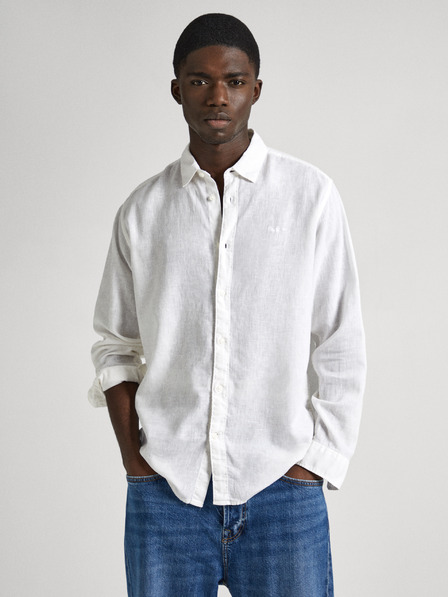 Pepe Jeans Fehér férfi lenvászon ing Pepe Jeans