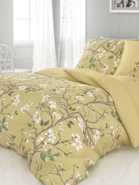 Kvalitex Szatén francia ágynemű LUXURY COLLECTION 1+2, 220x200, 70x90cm SPRING arany