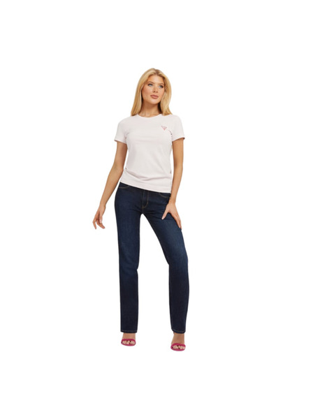 Guess Jeans Világos rózsaszín mini háromszög logós Guess farmer női póló