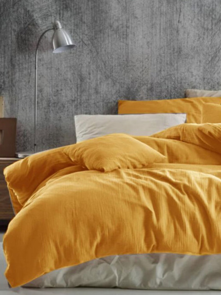 Kvalitex Bővített muszlin ágynemű 140x220, 70x90cm sárga Kvalitex