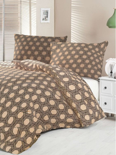 Kvalitex Luxury Collection szatén francia ágyneműhuzat 1+2, 200x200, 70x90cm Carero bézs Kvalitex